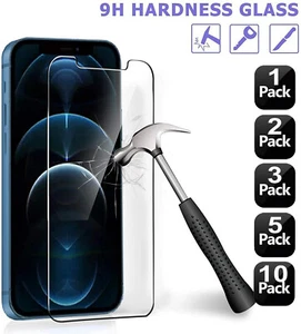 Premium 9H Tempered Glass Front Screen Protector For iPhone 13/12/11/8, XR, XS, - Picture 1 of 16