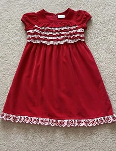 Hannah Andersson Red Corduroy Holiday Dress Size 4 (100) Excellent Condition - Picture 1 of 5