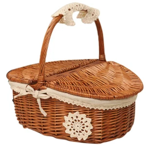 New Picnic Basket Camping Picnic Basket Shopping Storage Basket Ne - Picture 1 of 9