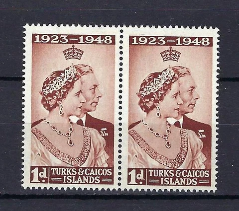 Turks & Caicos Island 1948 Sc# 92 Silver wedding Elizabeth George pair MNH Cover