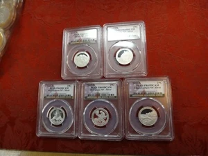 2012-S 5-Coin NP Silver Quarter Set 25c PCGS Graded PR69 DCAM - Picture 1 of 6