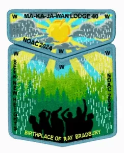 OA MA-KA-JA WAN 40 BSA NE IL 2024 NOAC 2-PATCH RAY BRADBURY GOLDEN APPLE SUN ART - Picture 1 of 2