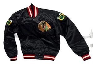 Chaqueta Bomber De Colección Starter Para Hombres Chicago Blackhawks Satén Talla S *Ver Descripción - Imagen 1 de 16