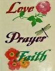 Sandylion Sticker -Love, Faith, & Peace -1 Strip -12201