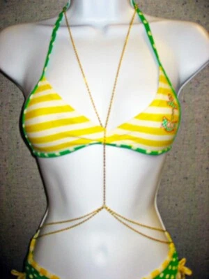 Gold Plated Double Waist Body Chain Necklace Fashionable Bikini Accessory_ BC-04 - Image 1 of 4