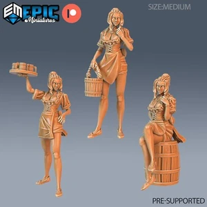 Tavern Waitress DnD Dungeons and Dragons Female Miniature - Epic Miniatures 28mm - Picture 1 of 7
