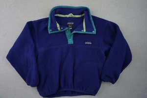 Giacca Patagonia Vintage Gioventù 10 Grigio Viola Snap Spessore Pile Bottoni - Foto 1 di 9