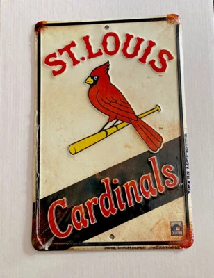 St.Luis Cardinals Aluminum Metal Embossed Parking Room Sign 12”H X 8”W New Cond. - Image 1 of 3