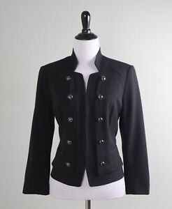 WHITE HOUSE BLACK MARKET $140 Structured Military Blazer Jacket Top Size 6