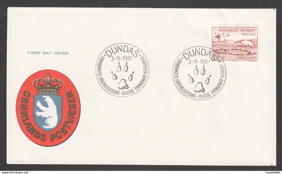GR075 1981 GROENLANDIA GRUÑONES ANIMALES AVES MICHEL #130 SOBRE FDC Foto 1 de 1