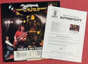 BECKETT LOA signiert x 3 WHITESNAKE Auto LIVE...IM HERZEN DER STADT Promo LP - Bild 1 von 7