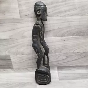 Vintage African Tribal Art wooden carved sculpture 16" Man Elder 60s 70s - Picture 1 of 6