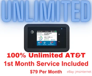 UNLIMITED DATA AT&T PLAN HOTSPOT - $79 / MONTH! FREE MIFI-ATT NETWORK - Zdjęcie 1 z 1