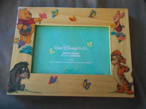 Winnie the Pooh Picture Frame Wooden Piglet Tigger Disney Parks 4 x 6 Photo Frme - Picture 1 of 3