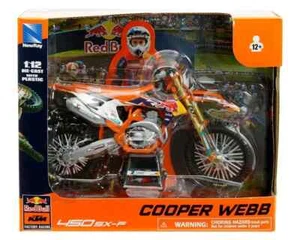 NEW RAY 1:12 KTM 450 SX-F MOTORCYCLE #2 COOPER WEBB RED BULL KTM FACTORY RACING! - Picture 1 of 2