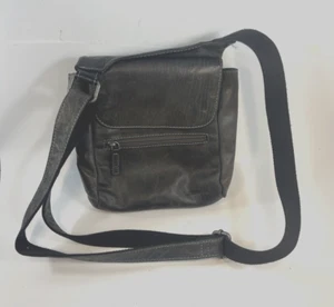 Jack Georges Umhängetasche grau Echtleder amerikanische Marke Handtasche - Bild 1 von 23