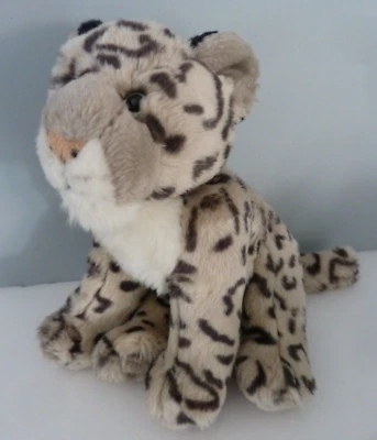 R99. DOUDOU PELUCHE GIPSY LEOPARD gris beige marron noir 20cm assis - ETAT NEUF* - Photo 1/4