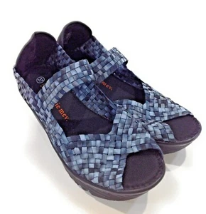 Bernie Mev Women's Hallie Wedge Pump Black Blue Camo Size US 10/EU 40 - Picture 1 of 3
