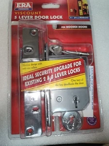 ERA 201-62 Viscount Serratura porta 5 leve 64mm 2,5" (non sono necessarie maniglie).cromo - Foto 1 di 2