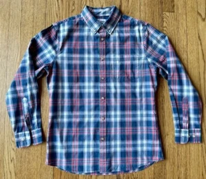 Mens RED, BLUE & GREEN Long Sleeve CHECK Casual or Dress SHIRT - Size MEDIUM - Picture 1 of 6