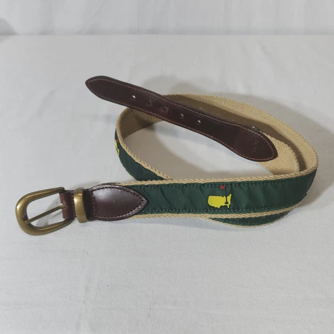 Masters Augusta National Belt Size 38 / 95 Leather Brass Buckle Logo Band Cover