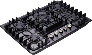 30 Inch Gas Cooktop, 5 Burners Built-In Gas Stovetop Stainless Steel LPG/NG Conv - Picture 1 of 12