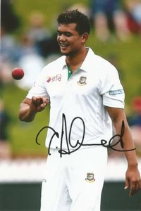 FOTO DE ACCIÓN DE PRUEBA 6x4 firmada por Taskin Ahmed de Bangladesh* + certificado de autenticidad - Imagen 1 de 1