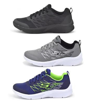 Skechers Microspec-Quick Sprint Childs Boys Trainers Black, Grey or Blue Sneaker