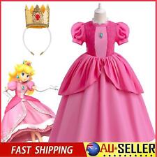 Christmas Girls Princess Peach Super Mario Cosplay Costume Dress Party Dress Up
