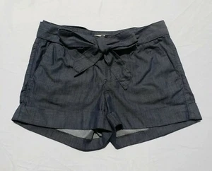Womens Banana Republic Shorts Size 4 Chambray Martin Fit Tie Waist - Picture 1 of 7