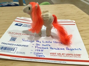 Vintage My Little Pony G1 So weich beflockt Paradies Pegasus-Palmen - Bild 1 von 14