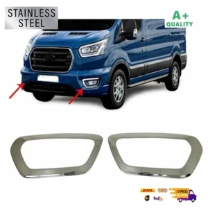 For Ford Transit Chrome Fog Light Frame 2 Pcs. 2019-Up Models. Stainless Steel - Bild 1 von 7