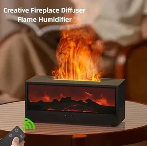 Diffusore Fiamma Umidificatore Aromaterapia Realistico Effetto Camino Telecomando LED - Foto 1 di 6