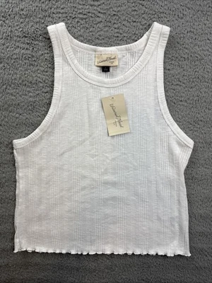 Camiseta sin mangas Universal Thread para mujer grande blanca abigarrada acanalada Foto 1 de 4