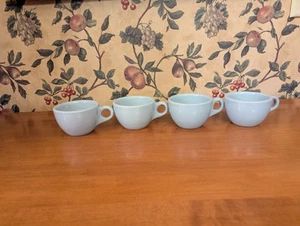 4-VINTAGE BUFFALO CHINA RESTAURANT WARE . COFFEE CUPS-BLUE LUNE 6 OZ - Picture 1 of 5
