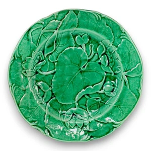 Wedgwood Majolica Green Glaze Water Lily Salad Plate 7 1/2" England Antique - Picture 1 of 5