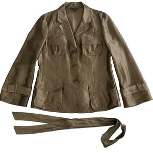 Lafayette 148 Womens Rayon Silk Belted Lightweight Jacket Chic Classic Size 14 - Picture 1 of 8