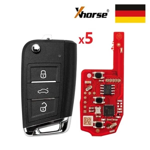 5PCS Xhorse XKMQB5EN 2nd Generation for MQB Style 3 Buttons Wire Remote Key - Bild 1 von 6