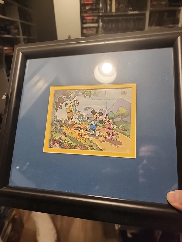 Mickey and FRIENDS POSTAGE STAMP IN FRAME Vintage Disney Collectible - Image 1 of 4