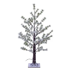Vickerman 3' Green Frosted Mini Pine Twig Tree. Warm White LED lights - Picture 1 of 1