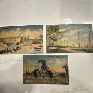 Vintage Ölquellen auf State Capitol Gelände, Minen, Bronco Postkarte Oklahoma 1945 - Bild 1 von 8