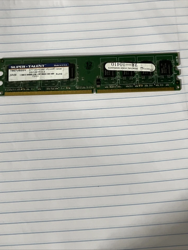 SUPER TALENT DDR2 Desktop RAM – 2GB PC2-5300 (667MHz) - Image 1 of 1