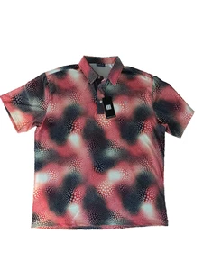 Hreski Polo Shirt Mens XLarge Multi Colored Golf Performance Print Short Sleeve - Picture 1 of 4