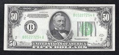 FR. 2102-B 1934 $50 FRN FEDERAL RESERVE NOTE NEW YORK, NY CHOICE UNCIRCULATED - Image 1 of 2
