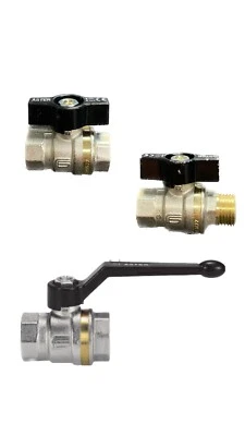 VALVOLA A SFERA ACQUA DA 1/2'' A 2''  M.F. e  F.F A FARFALLA E A LEVA - Immagine 1 di 4