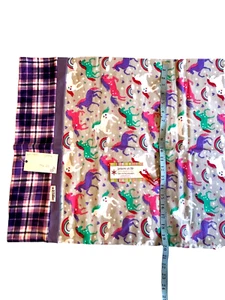Pillowcases Handmade Purple Unicorn Rainbows Cotton Flannel New 20x30 Std Queen - Picture 1 of 15