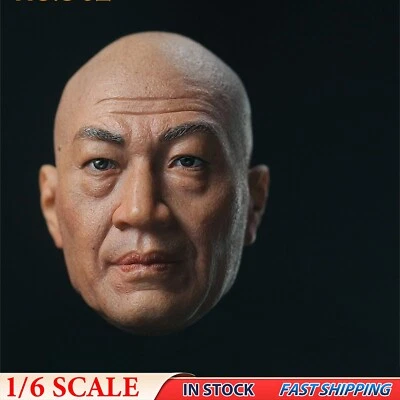 1/6 Scale Asian Bad Guy Old Man Male Head Sculpt Fit 12" Hot Toys Male Body Figu - Image 1 of 4