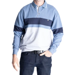 Classics by Palmland LS Horizontal Stripes Banded Bottom Shirt - Blue Heather - Bild 1 von 3