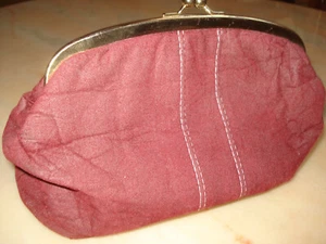 schöne vintage Schminktasche/ Abendtasche Samt rot mit Messingbügel ca.25x15 cm - Bild 1 von 4