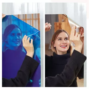 60*200cm Wall Sticker Mirror Roll Self Adhesive Stick Film Room Decor Bathroom - Picture 1 of 12